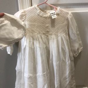 Brand New with tags Original Sarah Louise dress with attached bonnet
